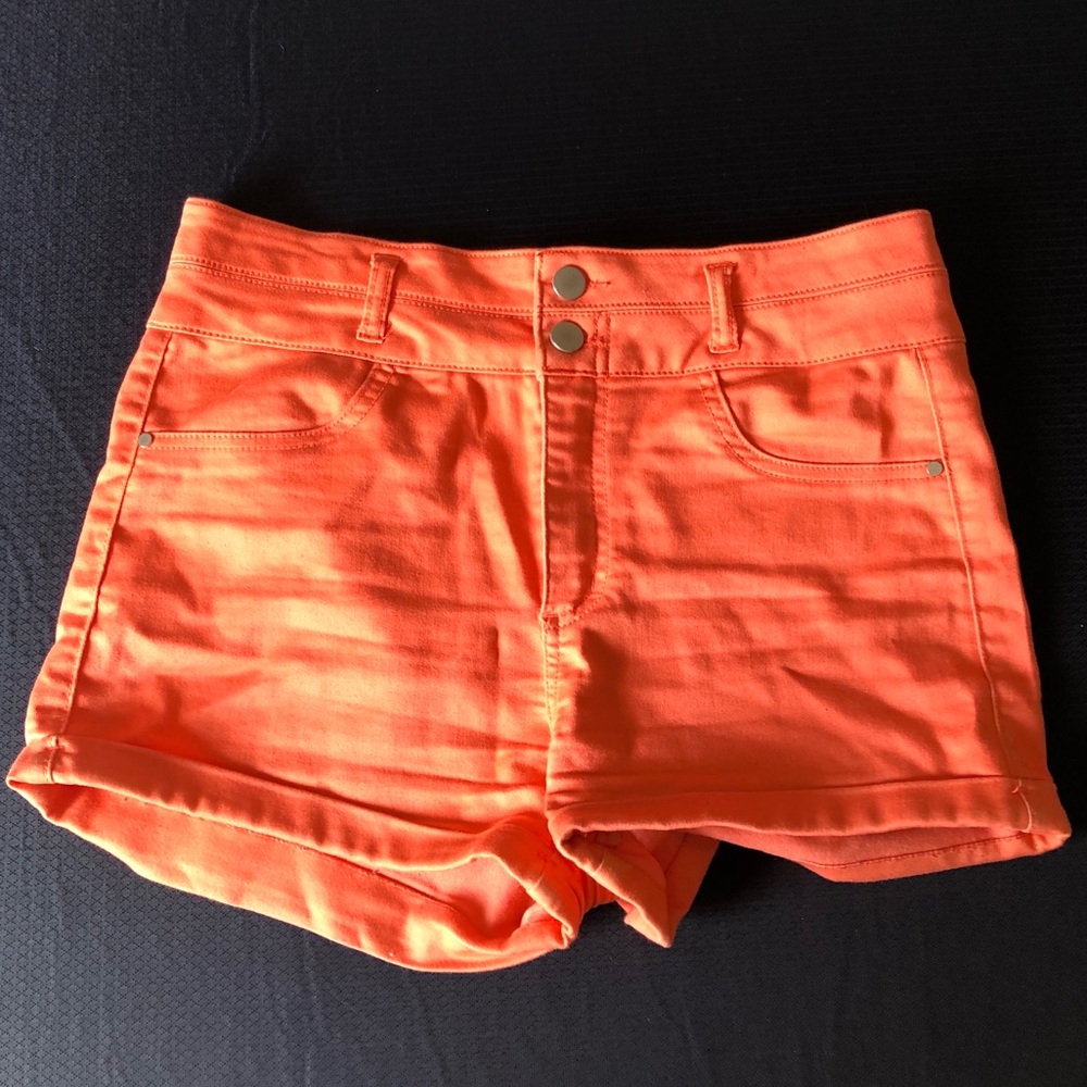 Coral high waisted shorts